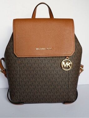 MICHAEL KORS Hayes Medium Brown Leather Backpack